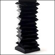 Lampe de table finition laquée noire brillante sur base en bois d'acajou massif 145-Black Stairs