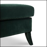 Chaise longue avec structure en bois massif recouverte de velours de coton vert 169-British Green