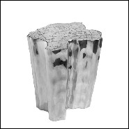 Table d'appoint avec structure en aluminium massif poli et plateau en verre 145-Heaven Alu