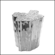 Table d'appoint avec structure en aluminium massif poli et plateau en verre 145-Heaven Alu