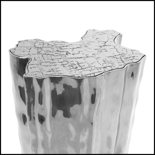 Table d'appoint avec structure en aluminium massif poli et plateau en verre 145-Heaven Alu