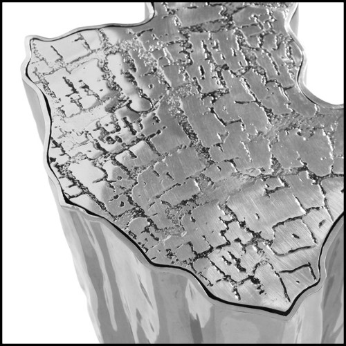 Table d'appoint avec structure en aluminium massif poli et plateau en verre 145-Heaven Alu