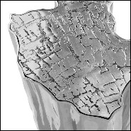 Side table with all structure in polished solid aluminium and with veining top 145-Heaven Alu