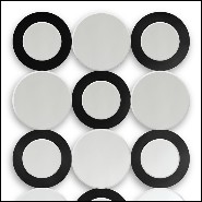 Miroir avec 18 miroirs et anneaux finition black sur 9 miroirs 119-Rings