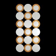 Mirror with 18 round clear mirror glass and black finish rings on 9 mirrors 119-Rings