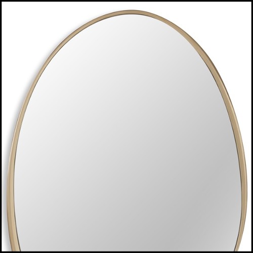 Miroir avec cadre en bois d'acajou massif sculpté et peint à la main avec de la peinture Gold 119-Puddle Gold