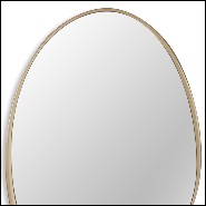 Miroir avec cadre en bois d'acajou massif sculpté et peint à la main avec de la peinture Gold 119-Puddle Gold