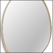 Miroir avec cadre en bois d'acajou massif sculpté et peint à la main avec de la peinture Gold 119-Puddle Gold