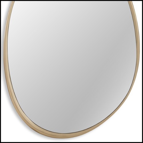 Mirror with solid hand carved mahogany wood frame painted with gold paint 119-Puddle Gold