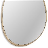 Miroir avec cadre en bois d'acajou massif sculpté et peint à la main avec de la peinture Gold 119-Puddle Gold