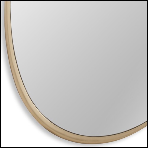 Miroir avec cadre en bois d'acajou massif sculpté et peint à la main avec de la peinture Gold 119-Puddle Gold