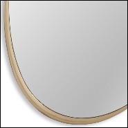 Miroir avec cadre en bois d'acajou massif sculpté et peint à la main avec de la peinture Gold 119-Puddle Gold
