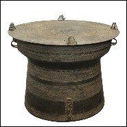 Rain Drum in solid bronze blackened from Cambodia temples 38-Rain Drum 2