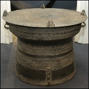Rain Drum in solid bronze blackened from Cambodia temples 38-Rain Drum 2