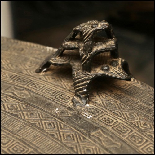 Rain Drum in solid bronze blackened from Cambodia temples 38-Rain Drum 2