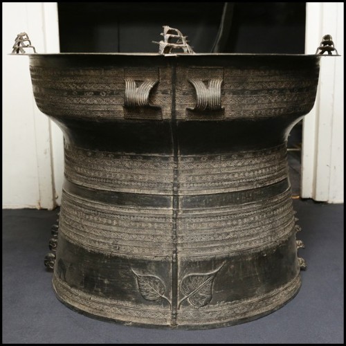 Rain Drum in solid bronze blackened from Cambodia temples 38-Rain Drum 2