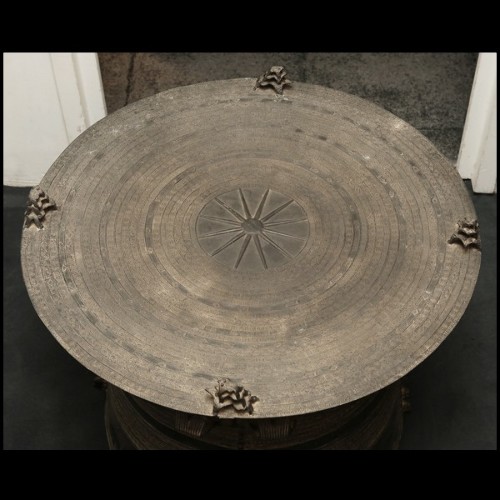 Rain Drum in solid bronze blackened from Cambodia temples 38-Rain Drum 2