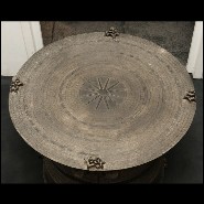 Rain Drum in solid bronze blackened from Cambodia temples 38-Rain Drum 2