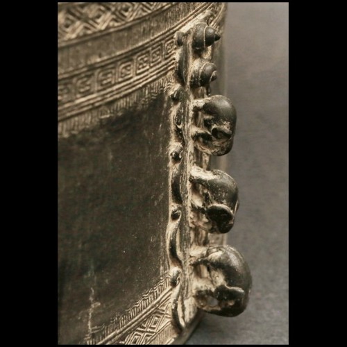 Rain Drum in solid bronze blackened from Cambodia temples 38-Rain Drum 2