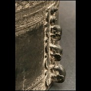 Rain Drum in solid bronze blackened from Cambodia temples 38-Rain Drum 2