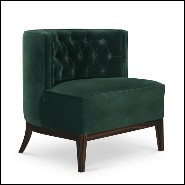 Armchair with structure in solid wood upholstered  with high quality British green velvet fabric 155-Pasadena