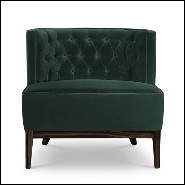Armchair with structure in solid wood upholstered  with high quality British green velvet fabric 155-Pasadena
