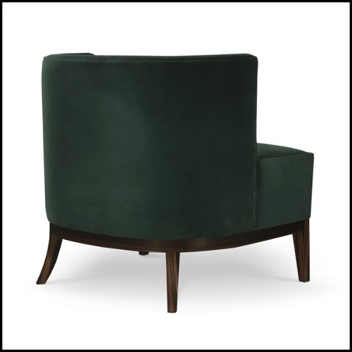 Armchair with structure in solid wood upholstered  with high quality British green velvet fabric 155-Pasadena
