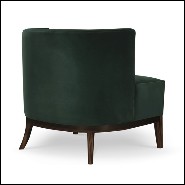 Armchair with structure in solid wood upholstered  with high quality British green velvet fabric 155-Pasadena