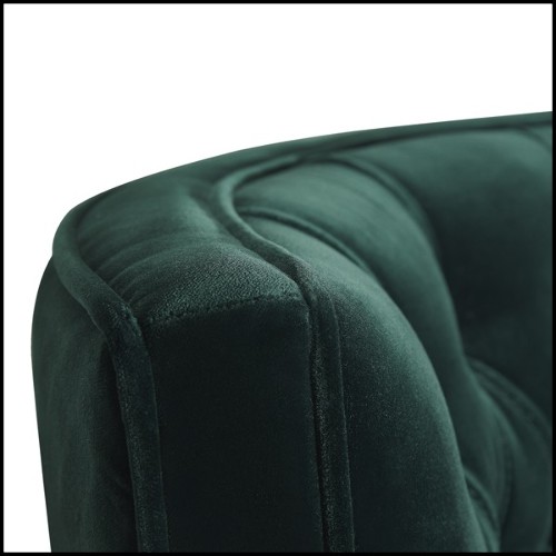 Armchair with structure in solid wood upholstered  with high quality British green velvet fabric 155-Pasadena