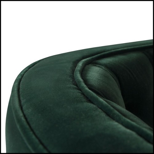 Armchair with structure in solid wood upholstered  with high quality British green velvet fabric 155-Pasadena