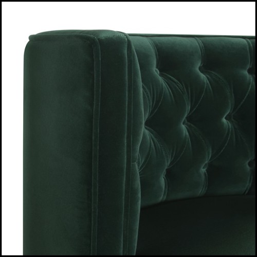 Armchair with structure in solid wood upholstered  with high quality British green velvet fabric 155-Pasadena