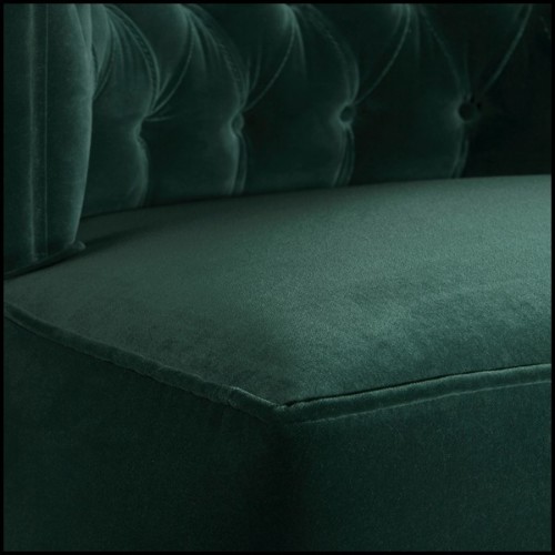 Armchair with structure in solid wood upholstered  with high quality British green velvet fabric 155-Pasadena