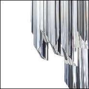 Lustre avec long anneau ovale en laiton poli plaqué or et pendentifs en verre cristal 164-Ambassador Long Oval