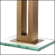 Table lamp with structure in antique brass finish and clear glass base 24-Gap
