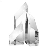 Set of 3 clear crystal glass decoration pieces 24-Pyramidale