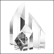 Set of 3 clear crystal glass decoration pieces 24-Pyramidale