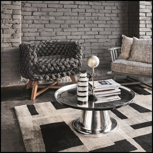 Table basse avec structure en aluminium poli 30-Alu Fusion