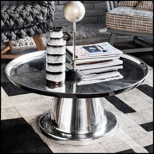 Table basse avec structure en aluminium poli 30-Alu Fusion