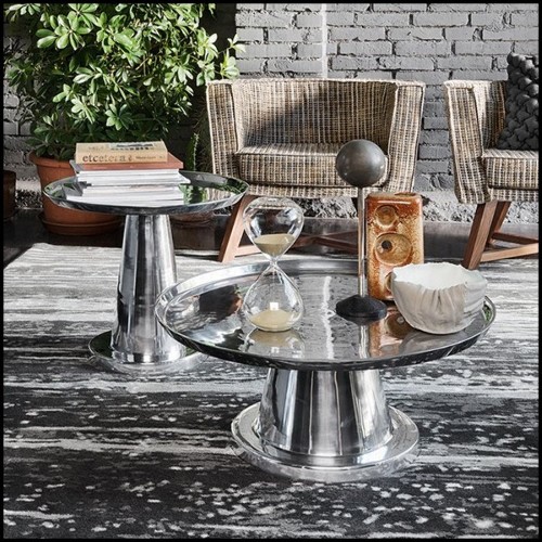 Table basse avec structure en aluminium poli 30-Alu Fusion