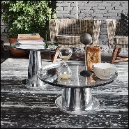 Coffee table with all structure in casted fusion polished aluminium 30-Alu Fusion