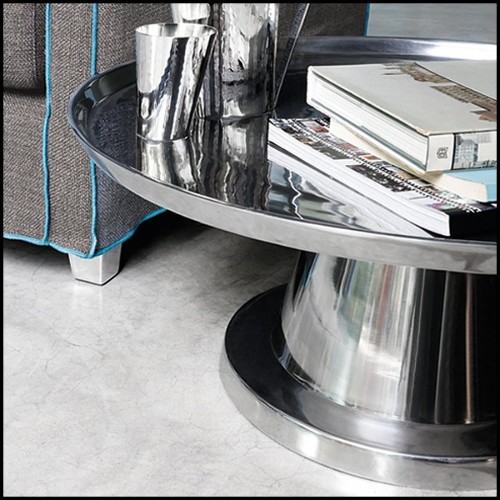 Table basse avec structure en aluminium poli 30-Alu Fusion