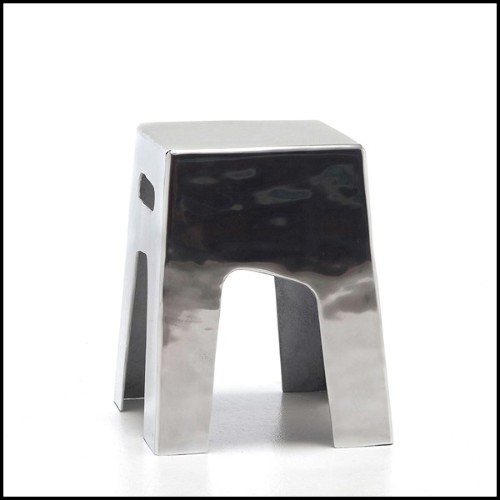 Tabouret avec toute la structure en aluminium poli 30-Alu Fusion