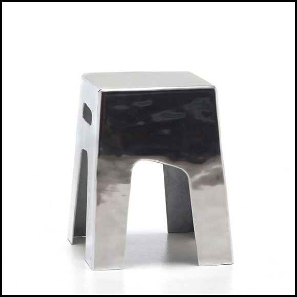 Tabouret avec toute la structure en aluminium poli 30-Alu Fusion