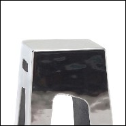 Stool with all structure in polished aluminium 30-Alu Fusion