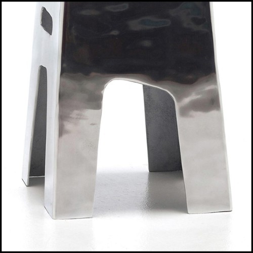 Stool with all structure in polished aluminium 30-Alu Fusion