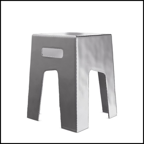 Tabouret avec toute la structure en aluminium poli 30-Alu Fusion