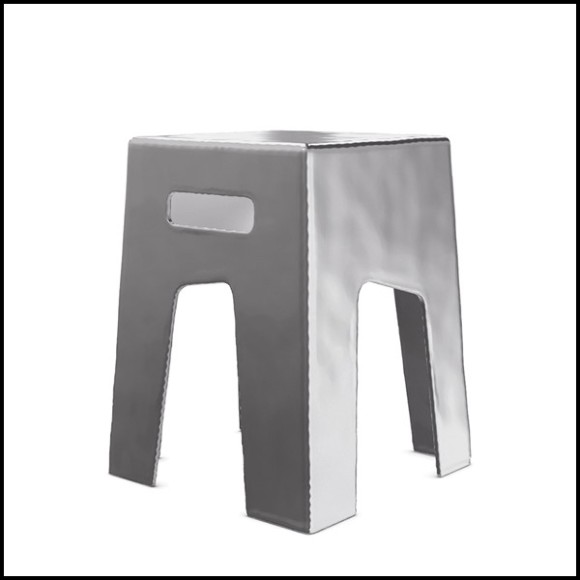 Tabouret avec toute la structure en aluminium poli 30-Alu Fusion