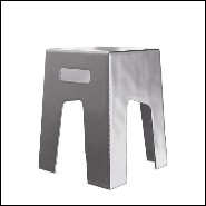 Tabouret avec toute la structure en aluminium poli 30-Alu Fusion