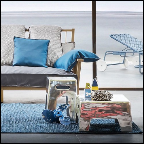 Tabouret avec toute la structure en aluminium poli 30-Alu Fusion