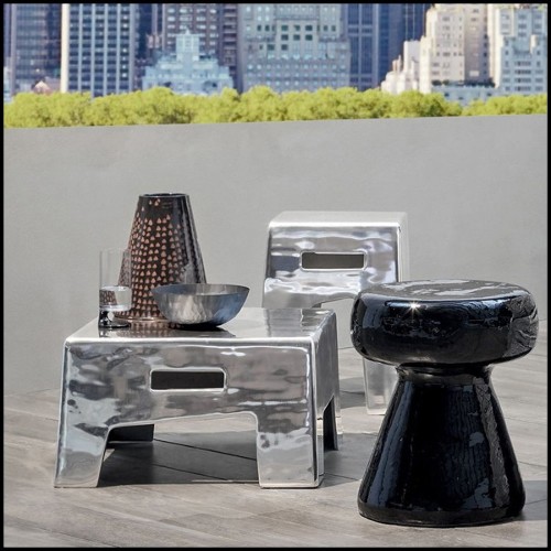 Table d'appoint avec structure en aluminium poli 30-Alu